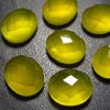 10 pcs - 10x12 mm Oval Rose Cut Cabochon Faceted - Green Onyx - Gorgeous Nice Green Sparkle